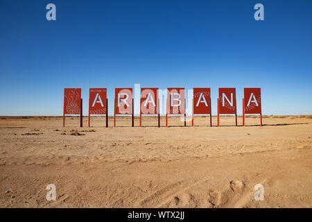 Bienvenue à bord d'un Arabana Les pays du sud de l'Australie Banque D'Images