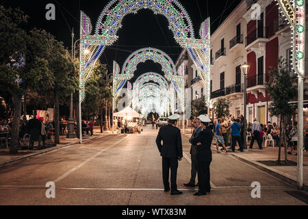 MOLA DI BARI / ITALIE - Septembre 2019 : Célébrations religieuses traditionnelles de mère Marie, la fête patronale Banque D'Images