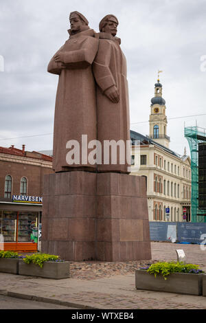 Tirailleurs lettons statues, Riga Banque D'Images