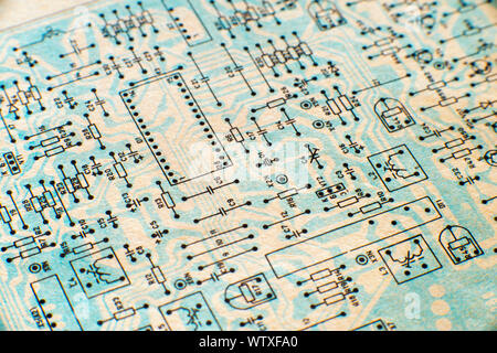 Papier Électronique schéma du retro la télévision. Banque D'Images