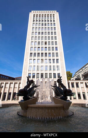 Le Quartier Gerling, l'ancien quartier général de l'assurance Gerling group a été converti en un quartier résidentiel et complexe de bureaux, Cologne, Banque D'Images