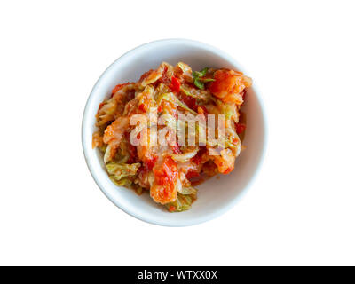 Le kimchi, le plus célèbre de la cuisine traditionnelle coréenne. C'est une coréenne de base plat composé de légumes avec une variété d'assaisonnements. Banque D'Images