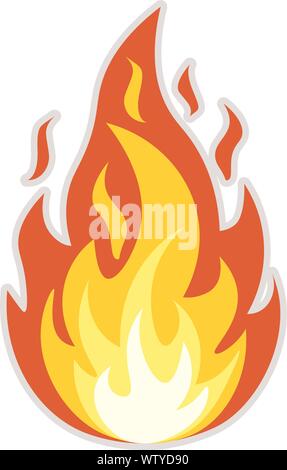 Orange et rouge simple Icône ou symbole flamme vector illustration Illustration de Vecteur