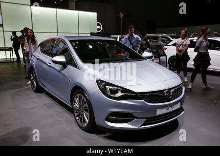 Francfort, Allemagne. Sep 11, 2019. Le constructeur automobile allemand Opel affiche l'Opel Astra à la 2019 Internationale Automobil-Ausstellung (AAI). (Photo de Michael Debets/Pacific Press) Credit : Pacific Press Agency/Alamy Live News Banque D'Images