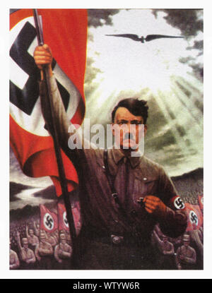Adolf Hitler sur l'affiche de propagande nazie Banque D'Images