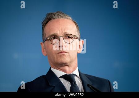 Berlin, Allemagne. Sep 12, 2019. Heiko Maas (SPD), Ministre des affaires étrangères, donne une conférence de presse. Credit : Kay Nietfeld/dpa/Alamy Live News Banque D'Images