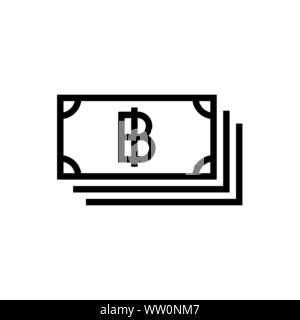 Symbole de l'argent monnaie Bitcoin icône de style simple. Illustration de Vecteur