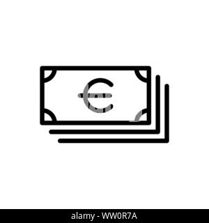 Symbole Euro argent monnaie icône de style simple. Illustration de Vecteur