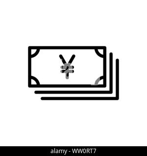 Symbole de l'argent monnaie Yuan icône de style simple. Illustration de Vecteur