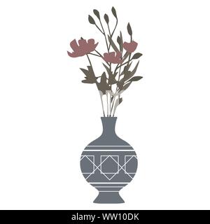 Vector illustration d'un bouquet de fleurs dans un vase Illustration de Vecteur