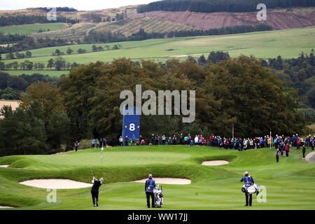 L'Europe de l'équipe Caroline Hedwall sur la 8e au cours de l'aperçu de la journée 4 Solheim Cup 2019 à Gleneagles Golf Club, à Auchterarder. Banque D'Images