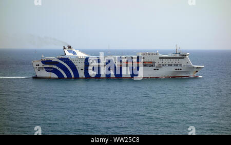 L'Italien GNV (Grandi Navi Veloci) 'Excellent' à Ferry de Barcelone, en Espagne, de l'Union européenne. Banque D'Images