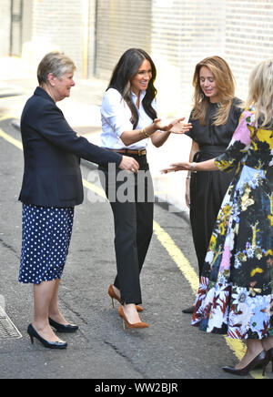 La Duchesse de Sussex arrive à lancer le Smart Works collection capsule à John Lewis dans Oxford Street, Londres. Banque D'Images