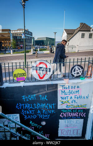 Des scènes de rue, au centre-ville de Reykjavik, Islande Banque D'Images