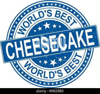 World's Best cheesecake authentique restaurant Vintage Stamp sur fond blanc Illustration de Vecteur