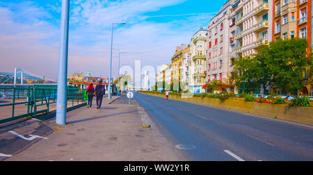 Budapest, Hongrie ,(mai 15, 2019) vue panoramique sur l'antenne de Budapest les rues pittoresques de Budapest. Budapest, Hongrie. Banque D'Images