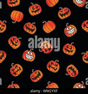 Fun Halloween Pumpkins un motif répétitif Vector Illustration Illustration de Vecteur