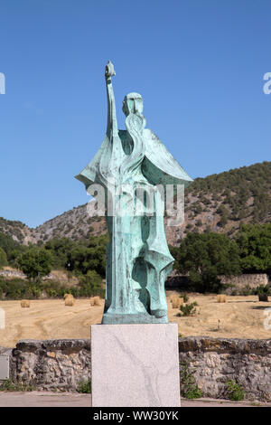 Sculpture, moine, Monastère Santo Domingo de Silos, Burgos, Espagne Banque D'Images