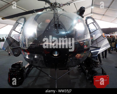 Eurocopter EC145, un hélicoptère de la police péruvienne affiché lors de la 7e édition de l'Exposition internationale de la technologie de défense SITDEF, 2019, au Siège de l'armée péruvienne. L'événement se tient du 16 au 19 mai avec la présence de représentants de 28 pays. Banque D'Images