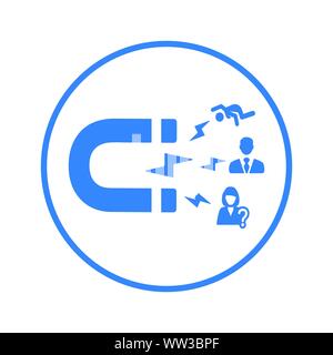 Belle, méticuleusement conçu pour attirer des clients, les gens, l'icône de marketing. Parfait pour l'utilisation dans la conception et le développement de sites web, fichiers imprimés et pr Illustration de Vecteur