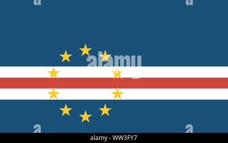 Pavillon du Cap Vert. Cap-vert drapeau vecteur. Symbole national de Cabo Verde Illustration de Vecteur