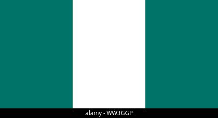 Le drapeau national du Nigéria. Vector illustration. Abuja Illustration de Vecteur