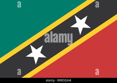 Vector pavillon de Saint Kitts et Nevis. Illustration vecteur EPS 10. Basseterre Illustration de Vecteur