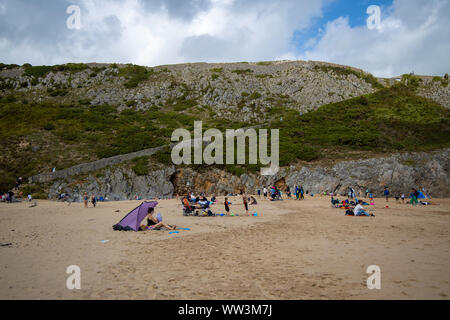 Barafundle Bay, Pembroke, au Pays de Galles Banque D'Images