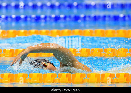 Londres, Royaume-Uni. Sep 12, 2019. Alice Tai de Grande-bretagne en action au cours de la Women's 400m nage libre finale S8. Championnats du monde de natation 2019 Para Allianz jour 4 à l'Aquatics Centre de Londres à Londres, Royaume-Uni le jeudi 12 septembre 2019. Cette image ne peut être utilisé qu'à des fins rédactionnelles. Utilisez uniquement rédactionnel, pic par Steffan Bowen/Andrew Orchard la photographie de sport/Alamy live news Crédit : Andrew Orchard la photographie de sport/Alamy Live News Banque D'Images