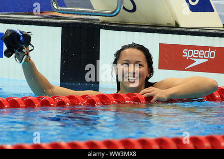 Londres, Royaume-Uni. Sep 12, 2019. Alice Tai de la Grande-Bretagne célèbre remportant le 400m nage libre finale S8. Championnats du monde de natation 2019 Para Allianz jour 4 à l'Aquatics Centre de Londres à Londres, Royaume-Uni le jeudi 12 septembre 2019. Cette image ne peut être utilisé qu'à des fins rédactionnelles. Utilisez uniquement rédactionnel, pic par Steffan Bowen/Andrew Orchard la photographie de sport/Alamy live news Crédit : Andrew Orchard la photographie de sport/Alamy Live News Banque D'Images