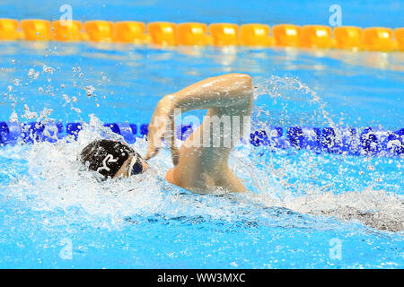 Londres, Royaume-Uni. Sep 12, 2019. Bethany Firth de Grande-bretagne en action durant le 4x100m relais nage libre mixte S14 finale. Championnats du monde de natation 2019 Para Allianz jour 4 à l'Aquatics Centre de Londres à Londres, Royaume-Uni le jeudi 12 septembre 2019. Cette image ne peut être utilisé qu'à des fins rédactionnelles. Utilisez uniquement rédactionnel, pic par Steffan Bowen/Andrew Orchard la photographie de sport/Alamy live news Crédit : Andrew Orchard la photographie de sport/Alamy Live News Banque D'Images