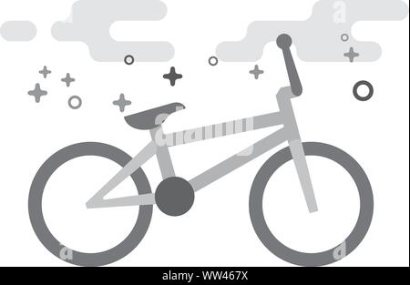 Dans l'icône BMX location télévision décrites. style gris Vector illustration. Illustration de Vecteur