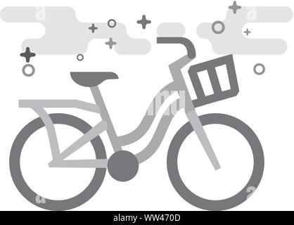 Dans l'icône de vélo de ville style gris télévision décrites. Vector illustration. Illustration de Vecteur