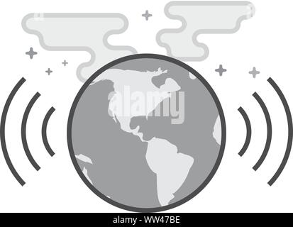 Icône Globe dans télévision décrites. style gris Vector illustration. Illustration de Vecteur