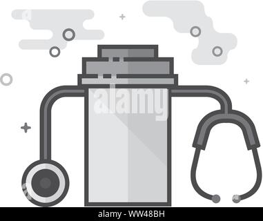 Dans l'icône de la croix médicale télévision décrites. style gris Vector illustration. Illustration de Vecteur