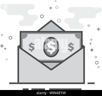 Icône de l'enveloppe d'argent dans la télévision a décrit le style de gris. Vector illustration. Illustration de Vecteur