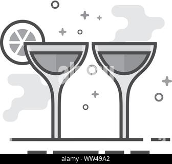 Verre de vin dans l'icône de style gris télévision décrites. Vector illustration. Illustration de Vecteur