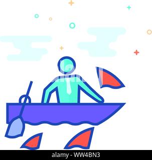 Défi d'affaires décrites dans l'icône de couleur plate style. Vector illustration. Illustration de Vecteur