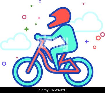 Du vélo de montagne dans l'icône de style couleur télévision décrites. Vector illustration. Illustration de Vecteur