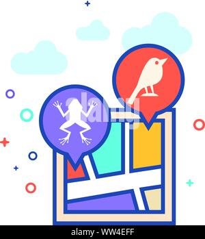 Plan du Zoo dans l'icône de style couleur télévision décrites. Vector illustration. Illustration de Vecteur