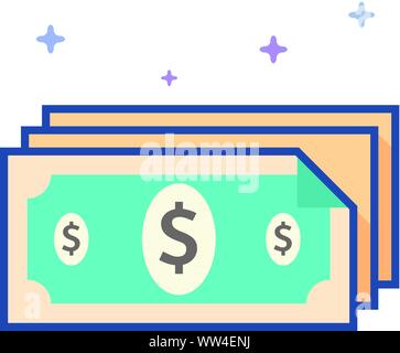 Dans l'icône d'argent décrit couleur plate style. Vector illustration. Illustration de Vecteur