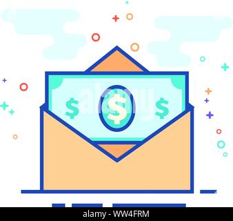 Icône de l'enveloppe d'argent en style couleur télévision décrites. Vector illustration. Illustration de Vecteur