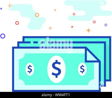 Dans l'icône d'argent décrit couleur plate style. Vector illustration. Illustration de Vecteur