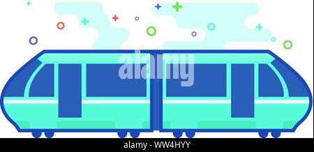 Dans l'icône de tramway décrit couleur plate style. Vector illustration. Illustration de Vecteur