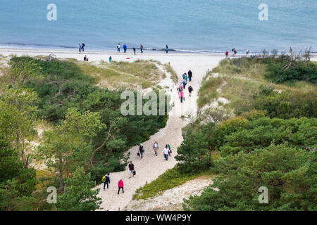 Côte de la mer Baltique, DarÃŸer Ort près de Prerow, vue du phare, 116, DarÃŸ SS-Zingst, Poméranie occidentale Lagoon Salon National Park, Schleswig-Holstein, Allemagne Banque D'Images