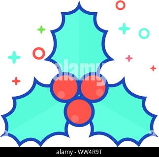 Guirlande de Noël dans l'icône de style couleur télévision décrites. Vector illustration. Illustration de Vecteur
