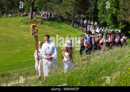 Procession du Corpus Christi, Rohr im Gebirge, Industrieviertel, Basse Autriche, Autriche Banque D'Images