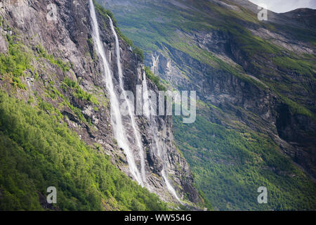 Sept sœurs cascade, Geiranger, Geirangerfjord, Norvège Banque D'Images