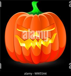 Citrouille Halloween sur fond noir, partie 1, vector illustration Illustration de Vecteur