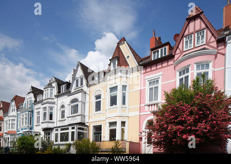 Maisons anciennes à Brême Schwachhausen, Bremen, Germany, Europe Banque D'Images